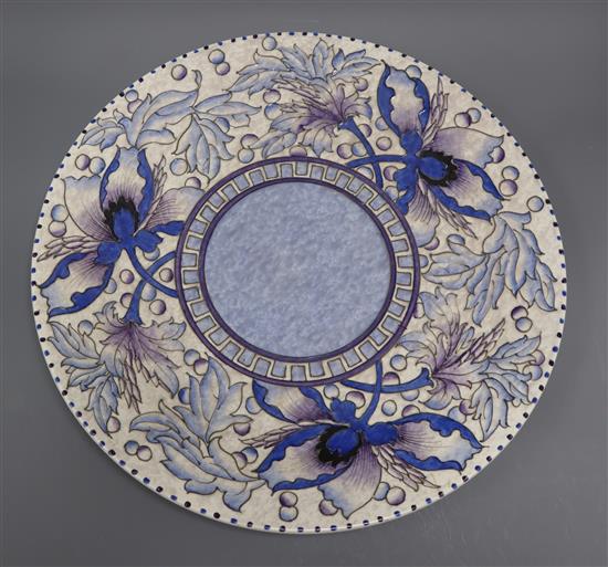 A Charlotte Rhead pottery charger diameter 41.5cm